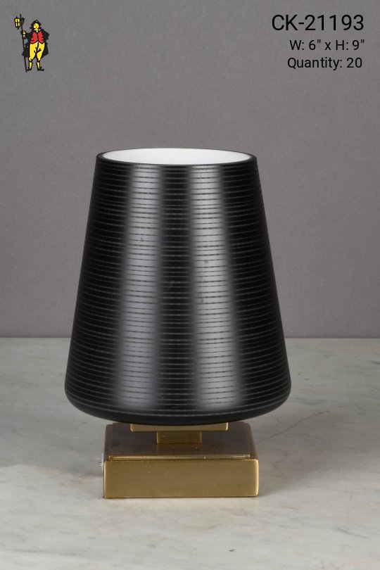 Modern Brass & Glass Plug In Cafe Table Lamp