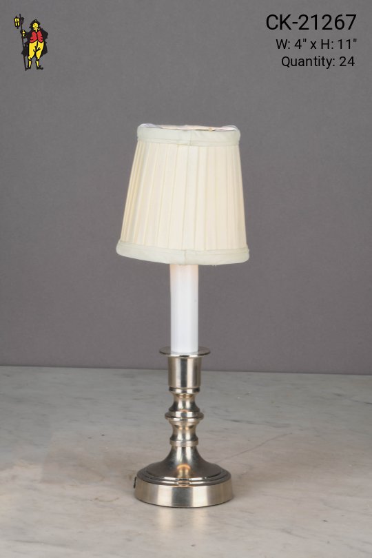 Traditional Nickel Plug In Cafe Table Lamp