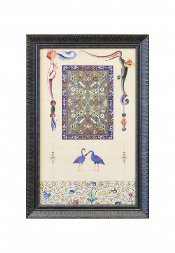 Framed Persian Art Motif Print