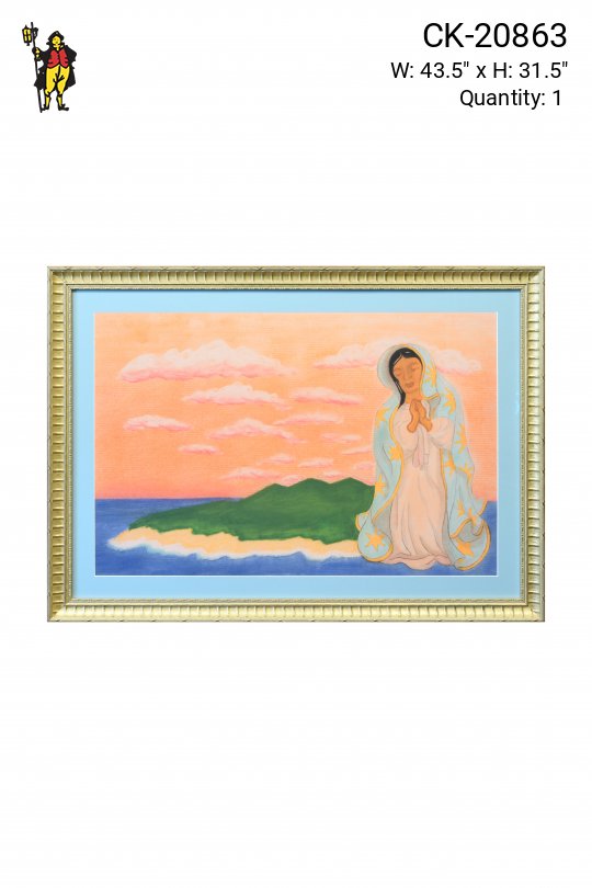 Framed Folk Art Watercolor
