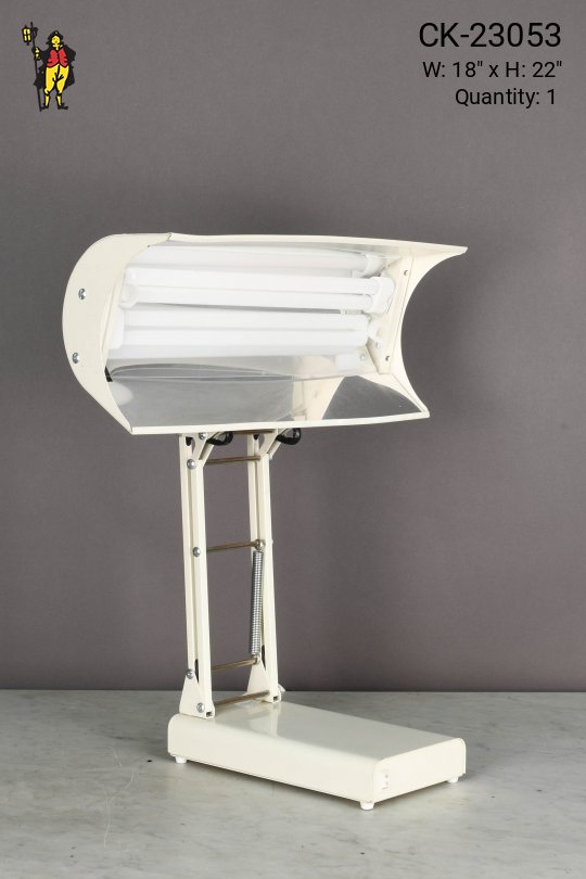 Off White Oversize Industrial Desk Lamp