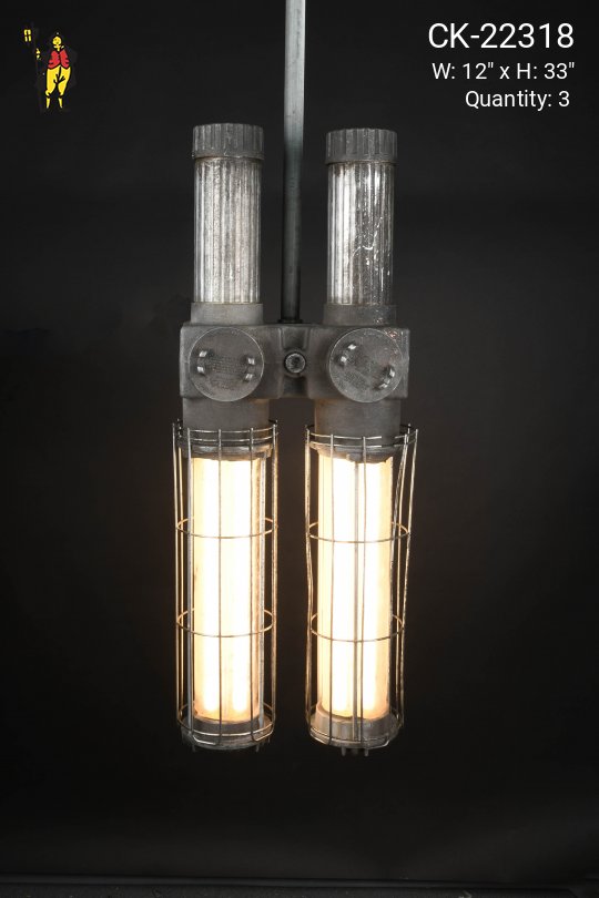 Metal Industrial Heavy Duty Explosion Proof Two Light Fluorescent Fixture (Available As Wall Mount or Hanging)