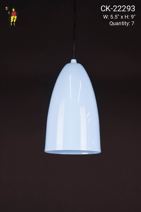 Light Blue Bullet Reflector Pendant