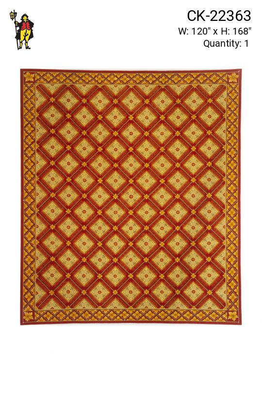 Red Formal Geometric Needlepoint Area Rug (10' x 14')