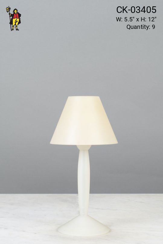 White Plastic Plug In Cafe Table Lamp