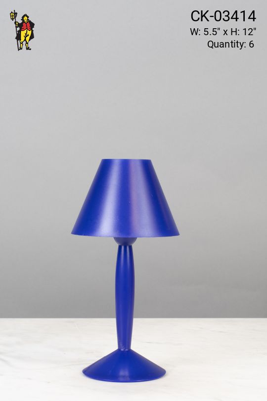 Blue Plastic Plug In Cafe Table Lamp