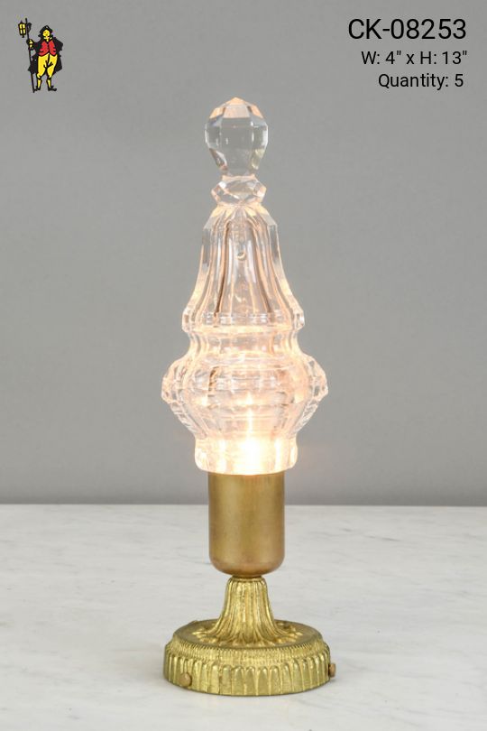 Brass & Glass Plug In Cafe Table Lamp