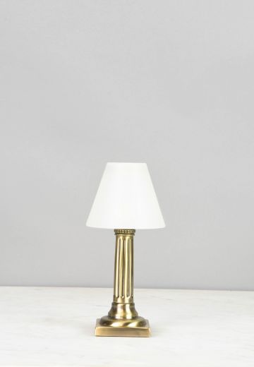 Brass Column Cafe Table Lamp (Wireless/Rechargeable)