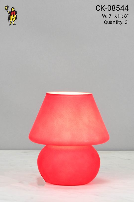 Red Glass Plug In Cafe Table Lamp