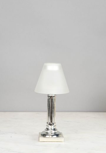 Chrome Column Cafe Table Lamp (Wireless/Rechargeable)