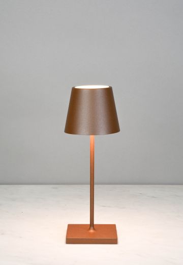 Rust Powder Coated LED Cafe Table Lamp (Wireless/Rechargeable & Dimmable)
