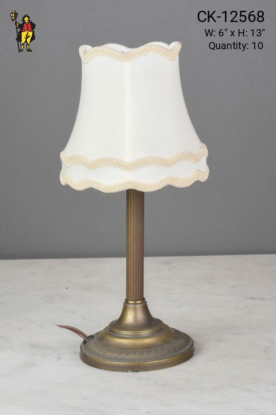 Simple Brass Column Plug In Cafe Table Lamp