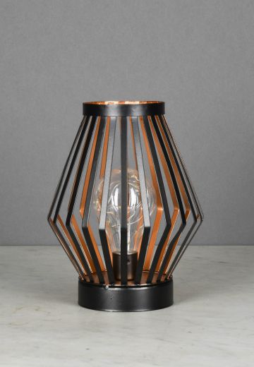 Modern Lantern Style Battery Operated Cafe Table Lamp