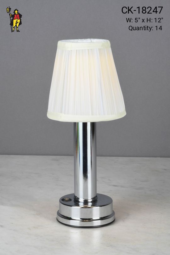 Polished Nickel Rechargeable LED Cafe Table Lamp