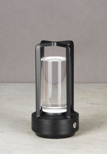 Black Battery Operated/LED Modern Cafe Table Lamp