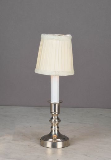 Traditional Nickel Plug In Cafe Table Lamp