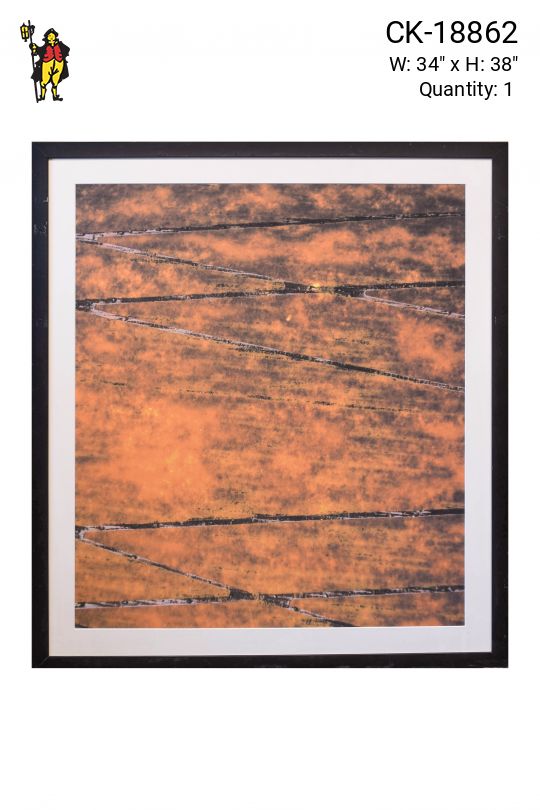 Framed Mid Century Modern Abstract Print - 1