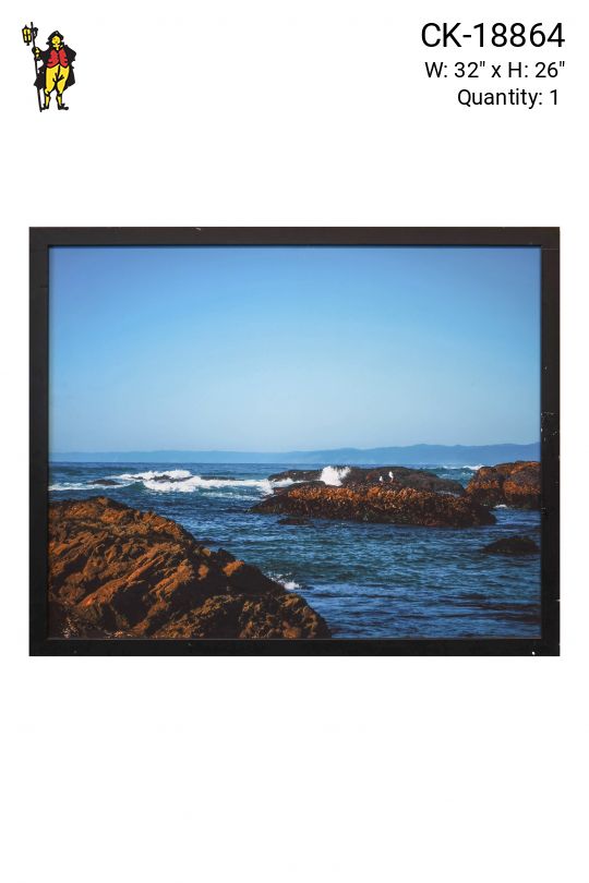 Framed Cleared Ocean Landscape Photograph