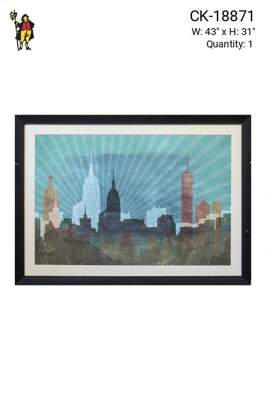 Framed Skyline Graphic Illustration
