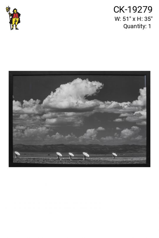 Framed Cleared Black & White Satellite Photograph
