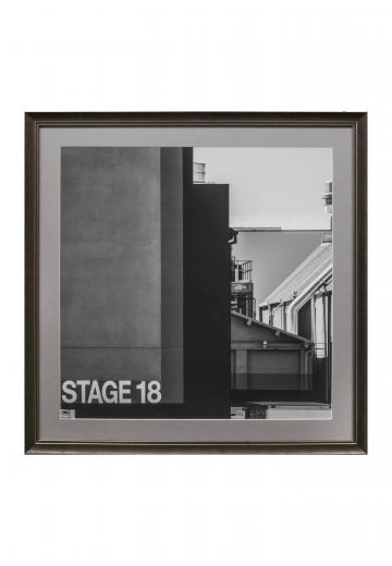 Framed Black & White Back Lot Photograph