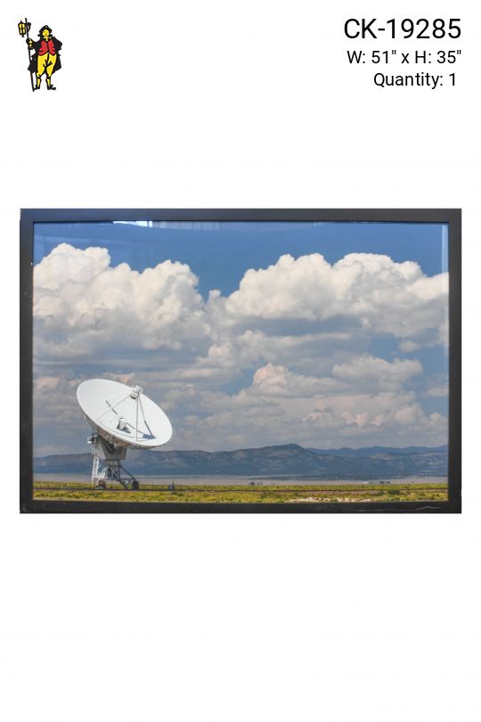 Framed Satellite & Mountains Landscape Photograph