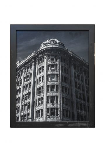 Framed Black & White Rounded Building Photograph