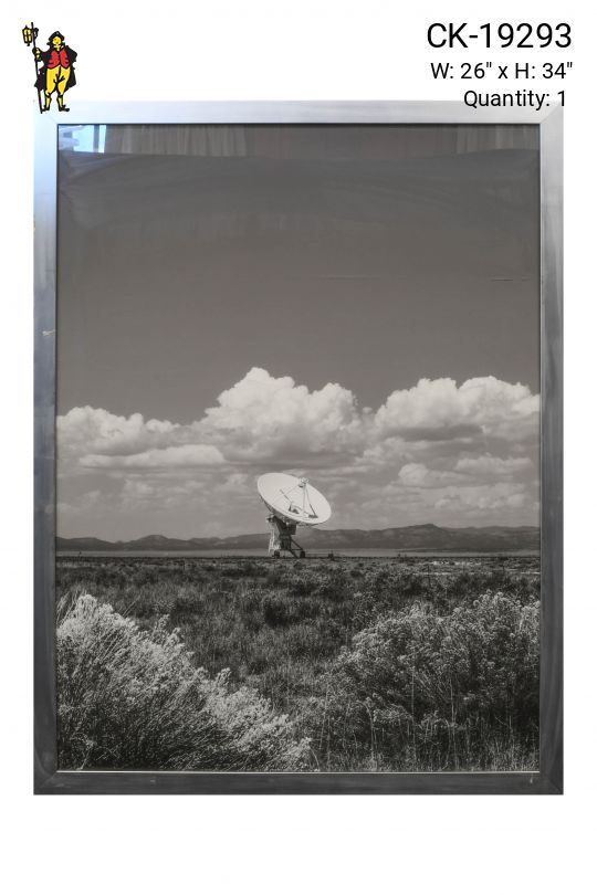 Framed Black & White Large Satellite Photograph