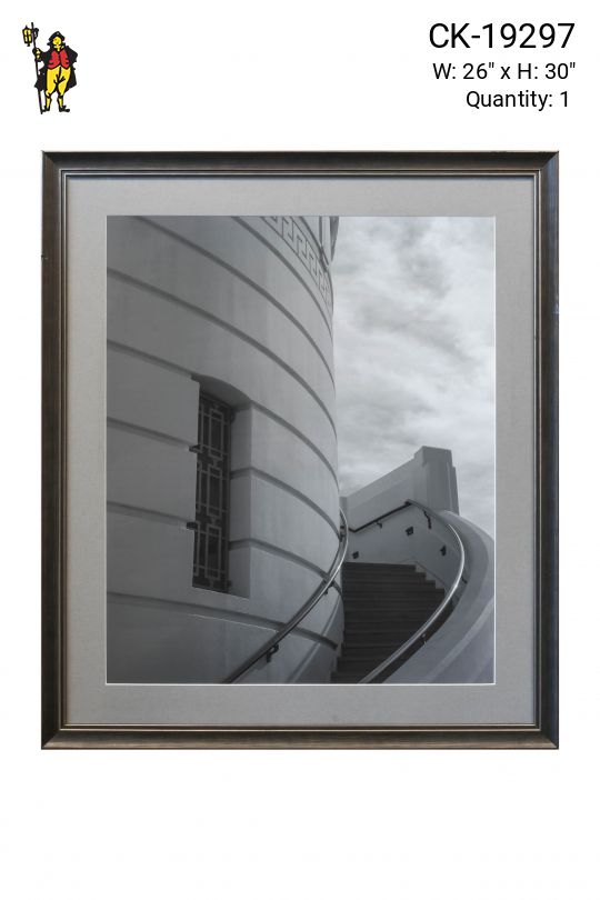 Framed Black & White Rounded Architecture Photograph