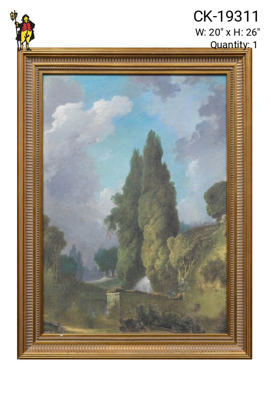 Framed Baroque Landscape Painting