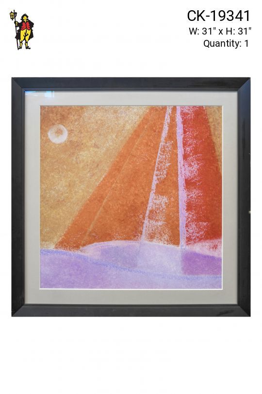 Framed Abstract Pastel Landscape