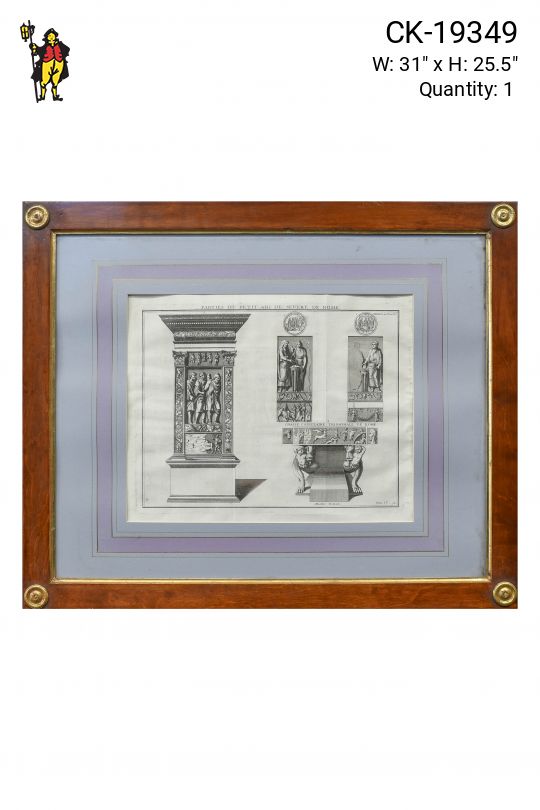 Framed Neoclassical Architectural Elements Print - 1