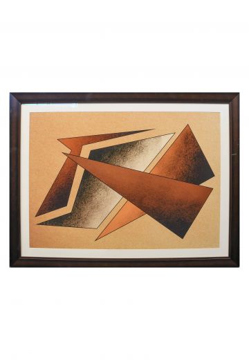 Framed Constructionist Futurist Abstract Paitning
