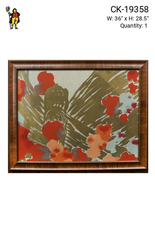 Framed Wood Block Floral Print