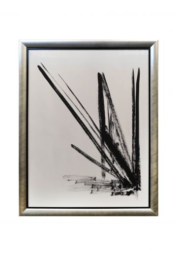 Framed Minimalist Abstract Brushstroke Painting - 2