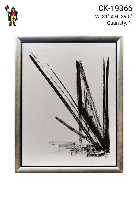 Framed Cleared Minimalist Abstract Brushstroke Painting - 2