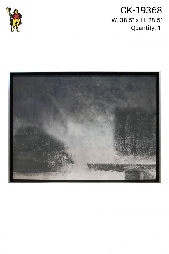 Framed Abstract Expressionist Monochromatic Painting - 2
