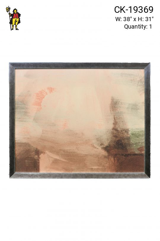 Framed Expressionist Muted Earth Tone Painting