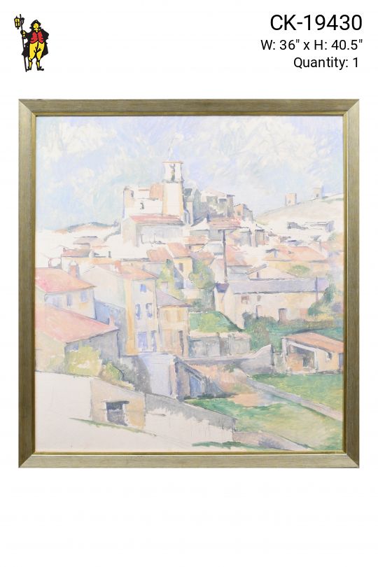 Framed Post Impressionist Village Painting