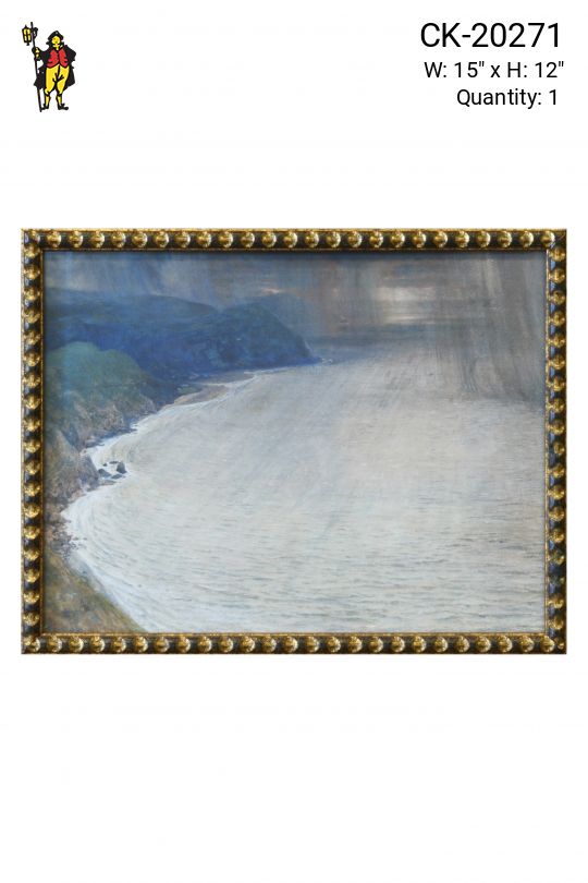 Framed Minimalist Coast Line Painting