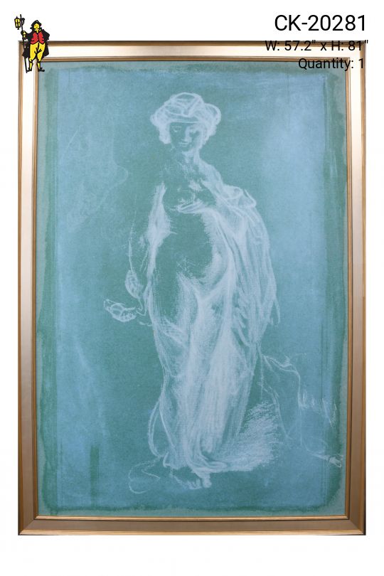 Framed Female Figure Illustration - 1