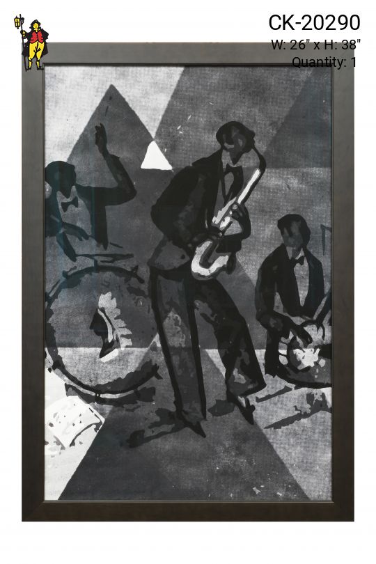 Framed Modernist Jazz Band Illustration