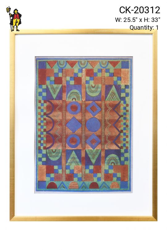 Framed Geometric Abstract Painting - 1