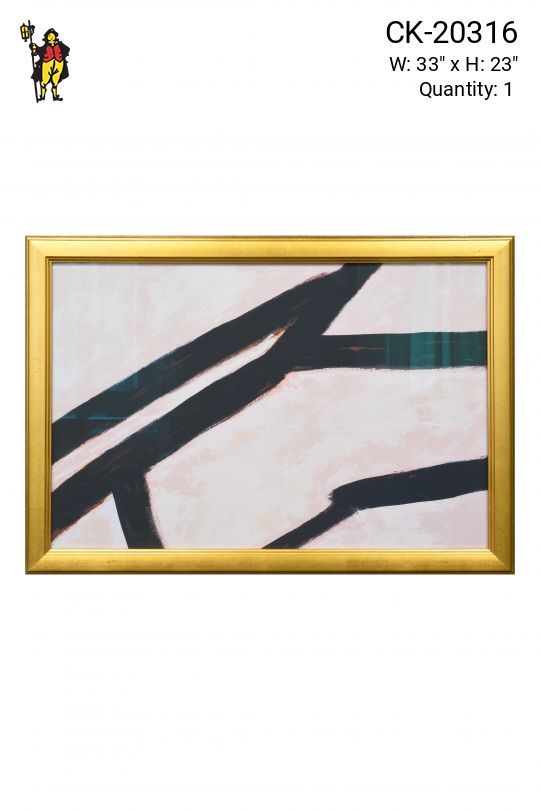 Framed Cleared Abstract Expressionistic Painting