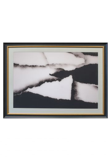 Framed Black & White Abstract Pastel Painting - 1