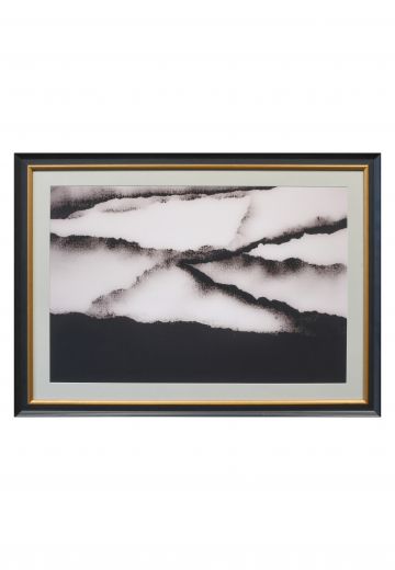 Framed Black & White Abstract Pastel Painting - 1