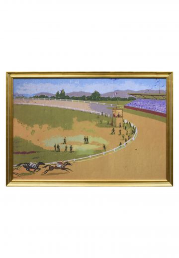 Gold Framed Race Track Print