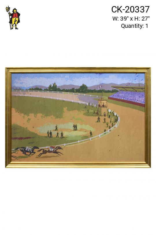Gold Framed Race Track Print