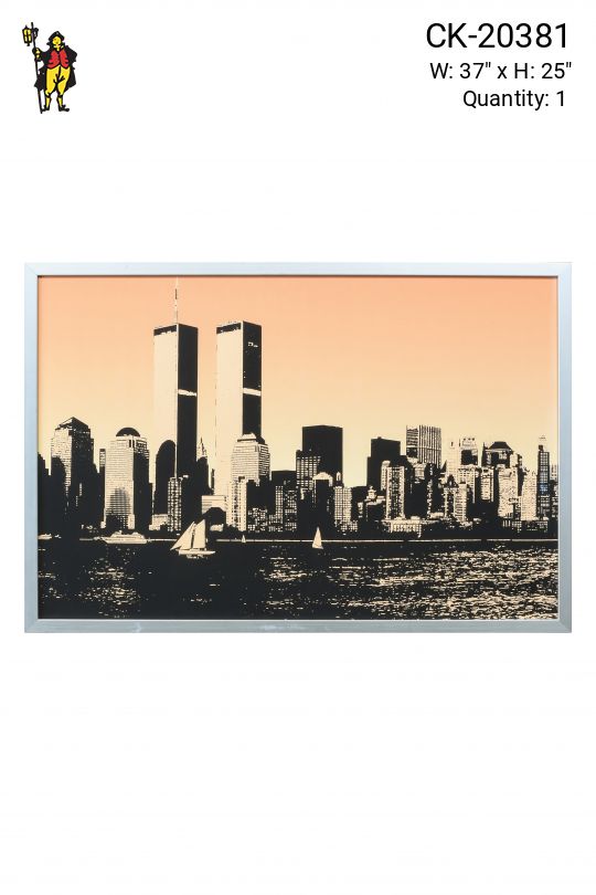 Framed Silhouette Print of New York City Skyline
