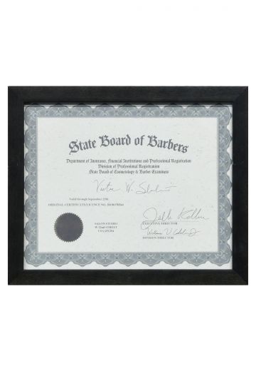 Framed Barber Licence II